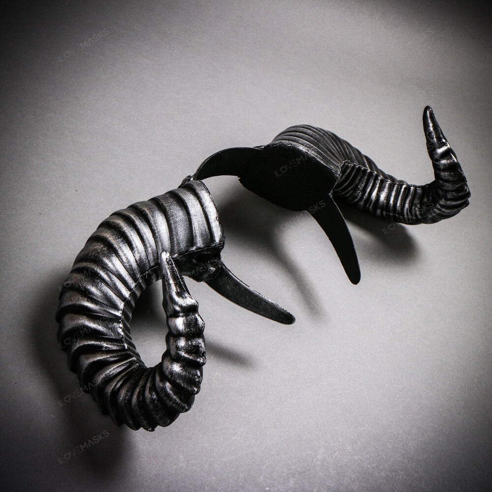 Gothic Demon Large Horn Headband - Black Silver - Picture 4 of 5